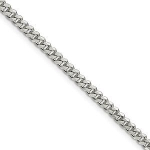 3.5mm Sterling Silver Solid Classic Curb Chain Necklace, 22 Inch